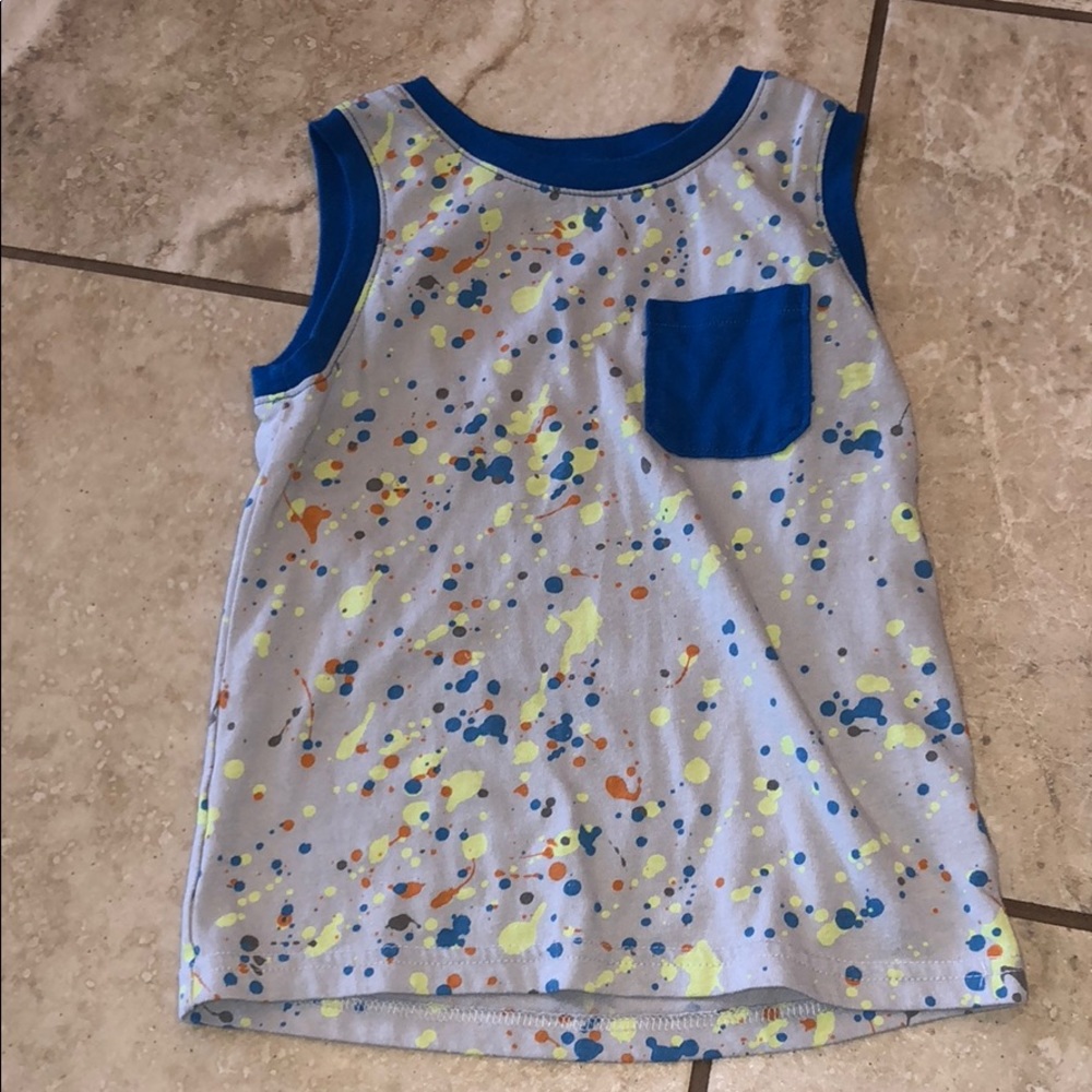 Boys splatter paint tank top